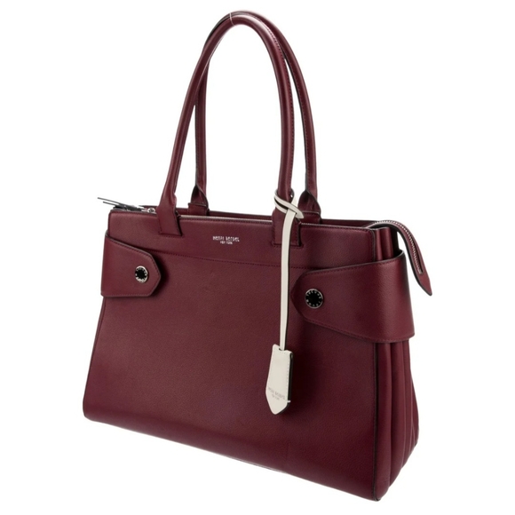Henri Bendel Ruge Burgundy Maroon Vibes! Top handle tote bag - Picture 3 of 16